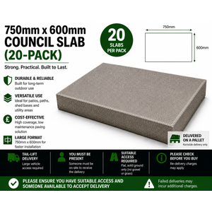 750mm x 600mm Council Slab (20-Pack) - Utility Concrete Paving Slabs