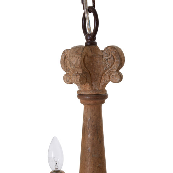 Paxton 5 Arm Oak Wood Chandelier