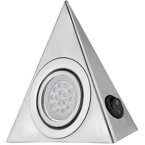 LED Mains Under Cabinet Triangle Lights, Stainless Steel Cupboard Light Kitchen Cuisine Shelf Lights