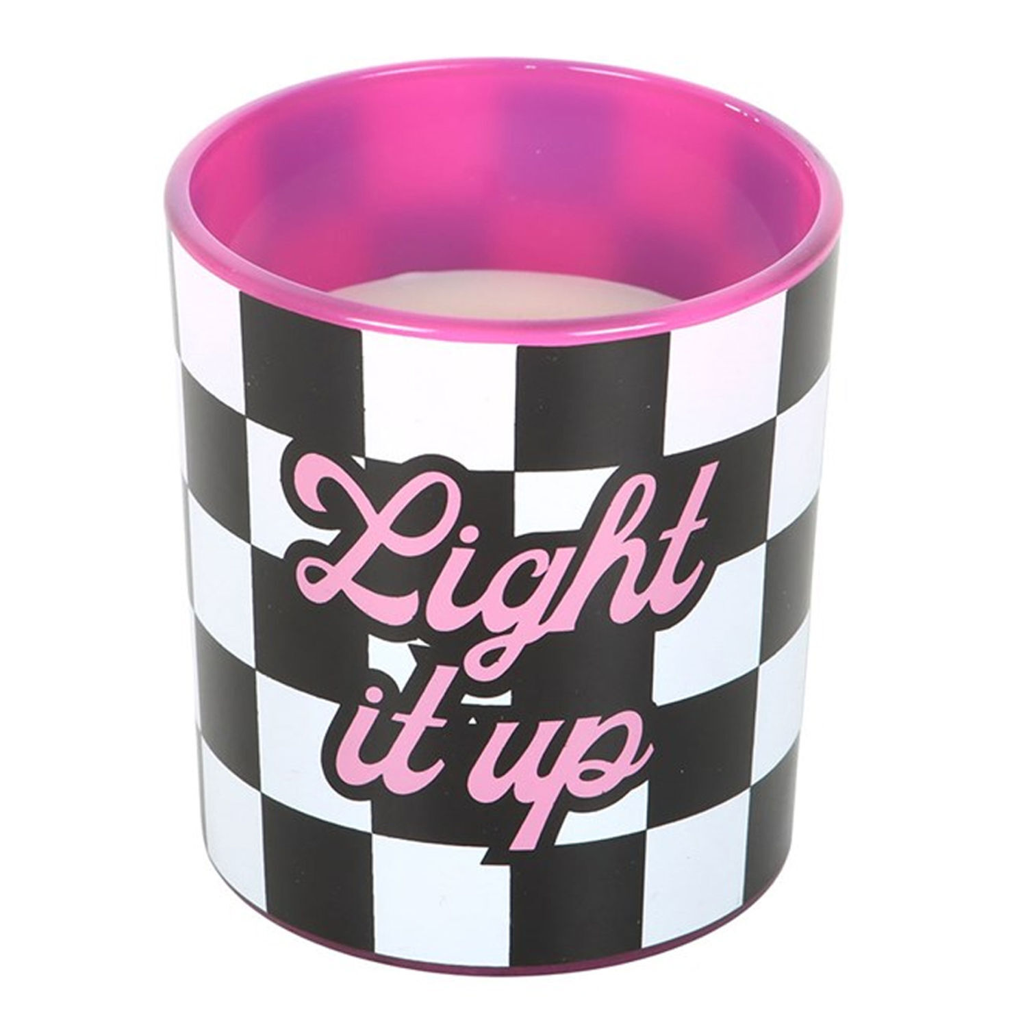 Something Different Light It Up Strawberry And Vanilla Scented Candle - White/Pink/Black