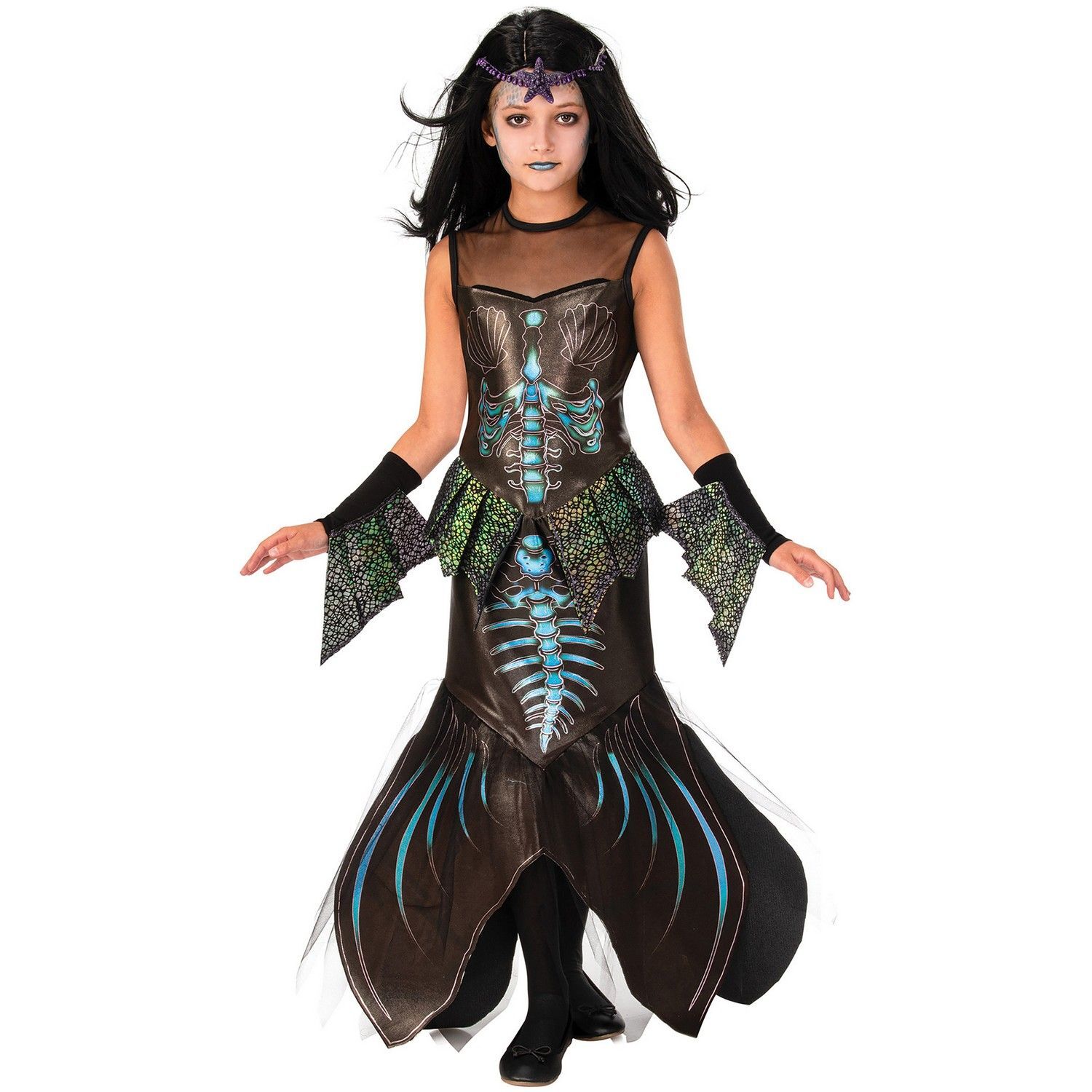 Bristol Novelty Girls Mermaid Halloween Costume - Black/Blue / 5+