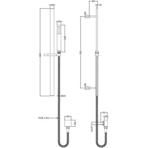 Sheer Rectangular Slider Rail Kit