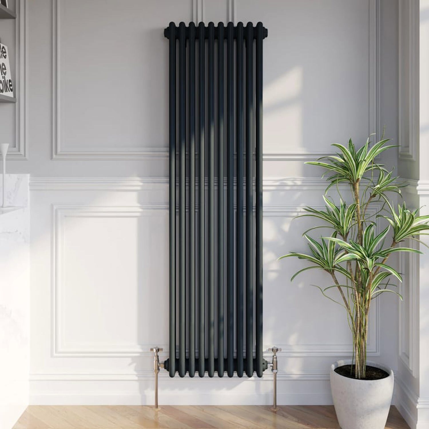 Temprazo Traditional Colosseum Double Bar Column Radiator Anthracite 300 X 1190Mm - Anthracite / 470Mm / 1600Mm / 100Mm