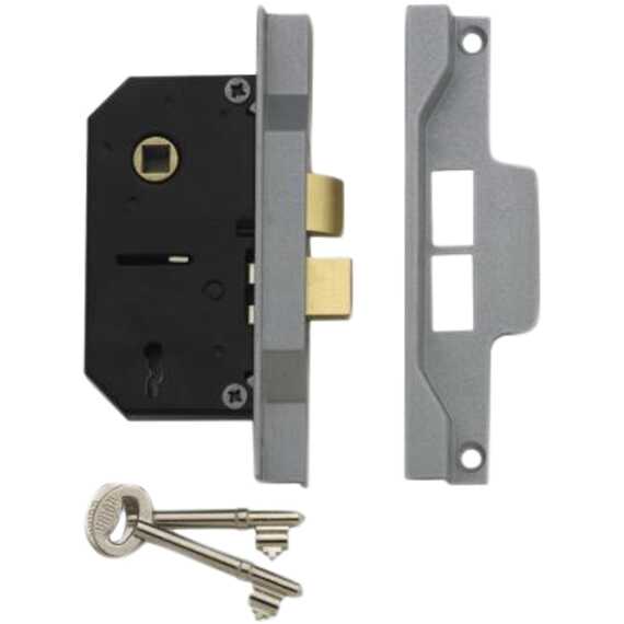 UNION 2295 2-lever mortice sashlock, chrome, 76mm case, 57mm backset