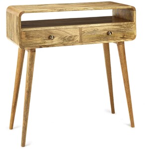 Light Oak Finish Two 2 Drawer Console Hall Telephone Table H90 x W90 x D35