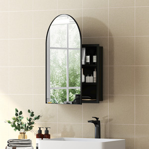 HOMCOM Bathroom Mirror Cabinet with Mirror Arched Wall Cabinet