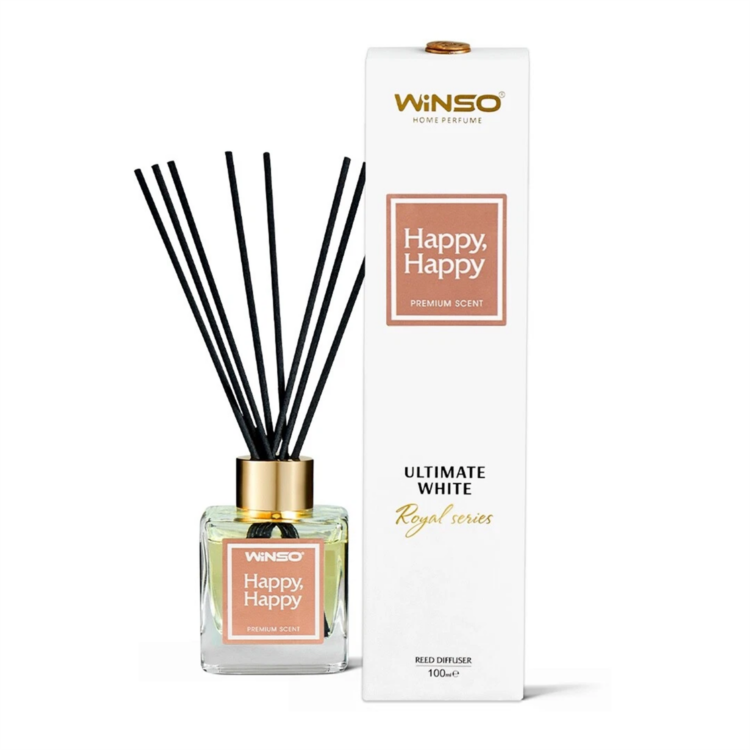 Winso Reed Diffuser Home Perfume Premium Scent Happy Happy Royal Series 100ml - Black