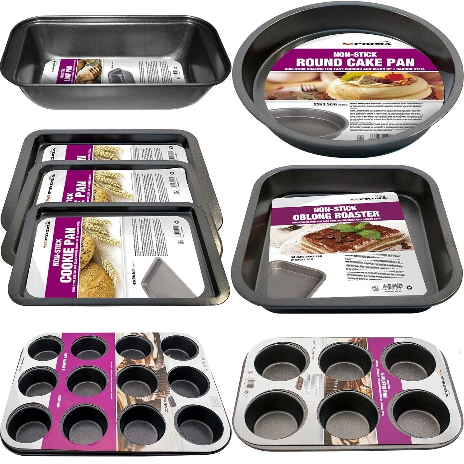 Image of 8Pc Baking Trays Set - Black