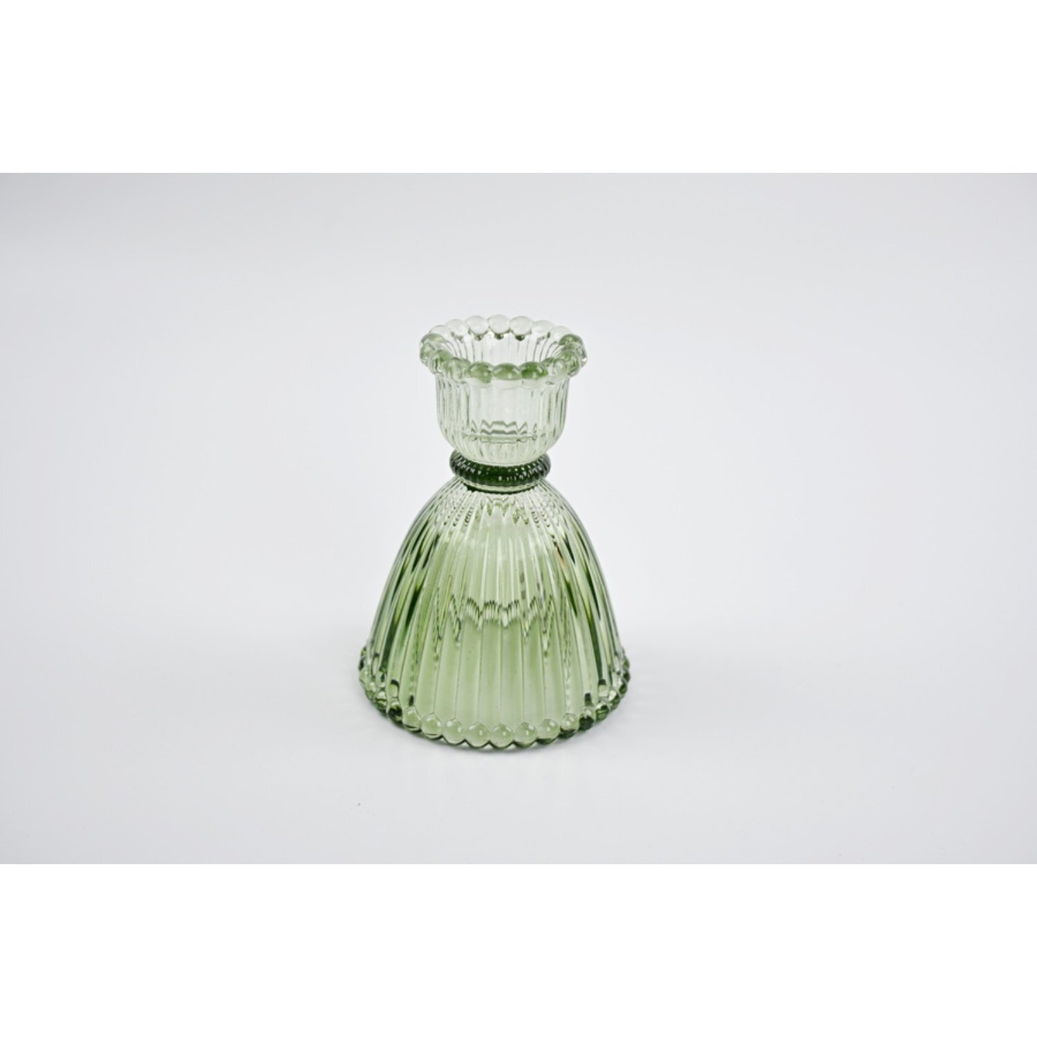  - Vintage Green Candle Holder Small - Image 3