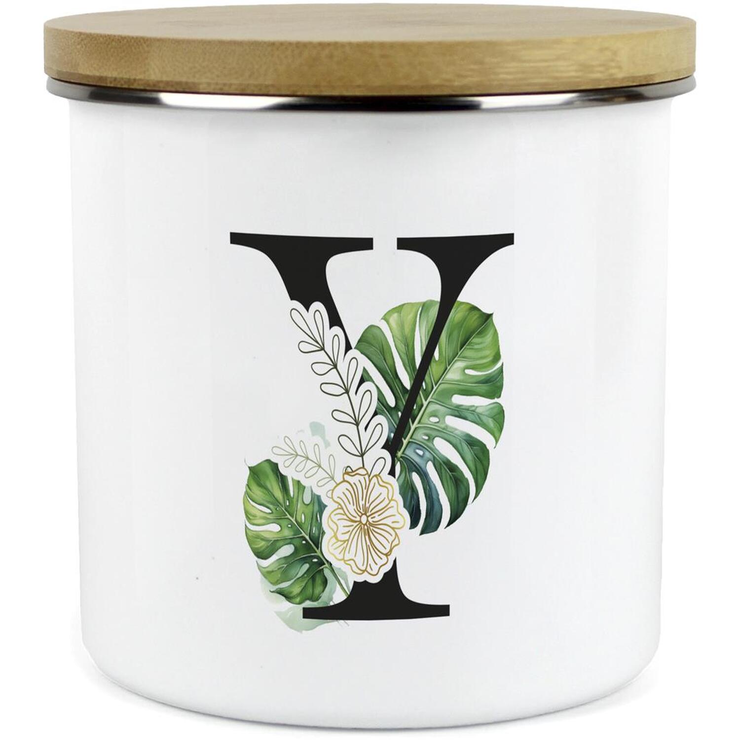 Purely Home Green & Gold Letter Y Large Storage Canister