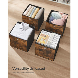 Large 6-Pack Oxford Fabric Storage Cube Set with Reinforced Handles, Wardrobe Organisers