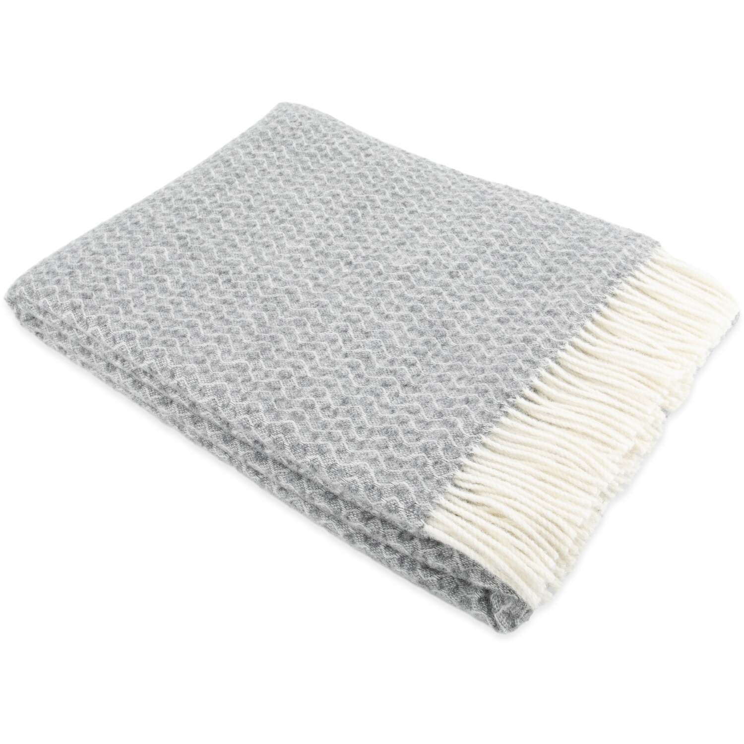 Native Natural Hoop Pattern Wool Blanket - Grey
