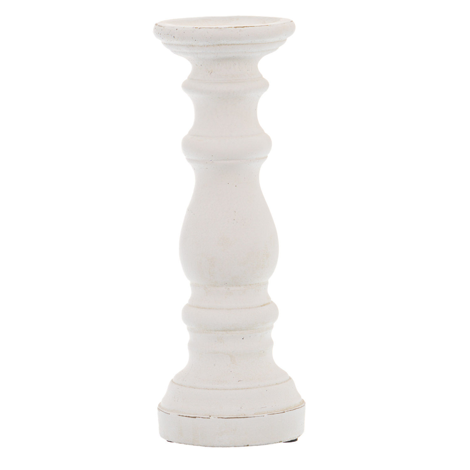 Hill Interiors Ceramic Column Candle Holder - White
