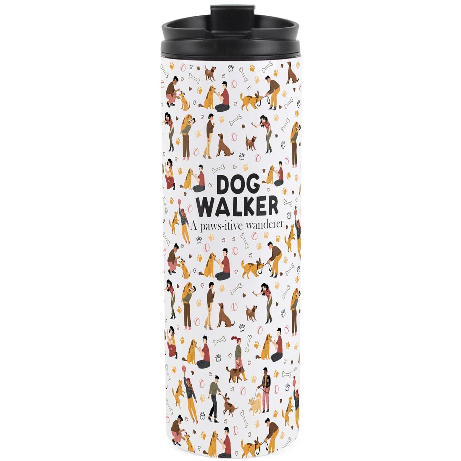 Dog Walker Travel Flask - Reusable Stainless Steel Tumbler Novelty Gift - Image 2