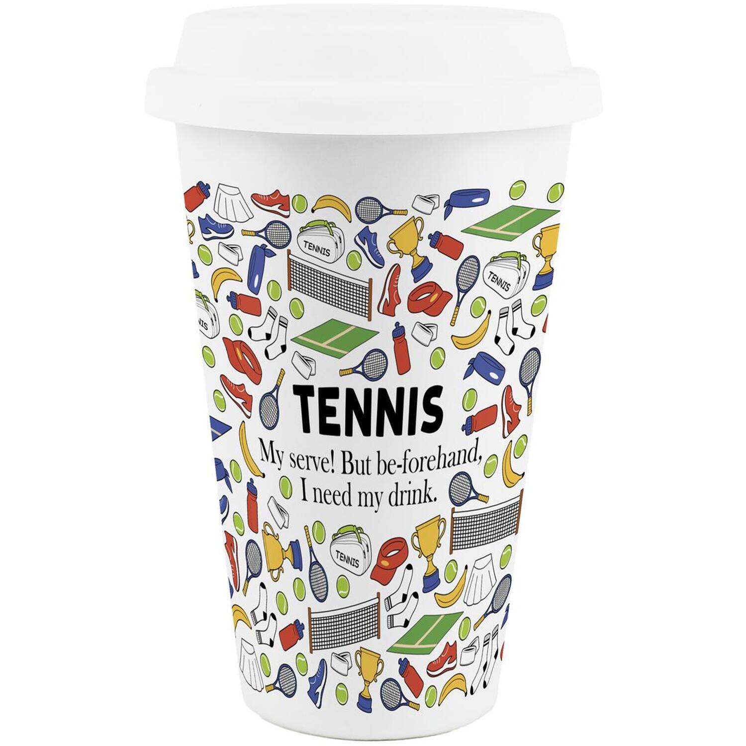 Image of Novelty Tennis Ceramic Travel Mug -&hellip;