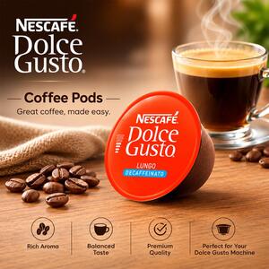 Nescafe Cafe Lungo Decaf Coffee Pods 16 Capsules Box