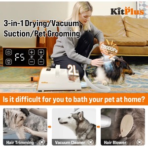KITPLUS 3-in-1 Pet Grooming Vacuum, Dryer & Hair Trimmer