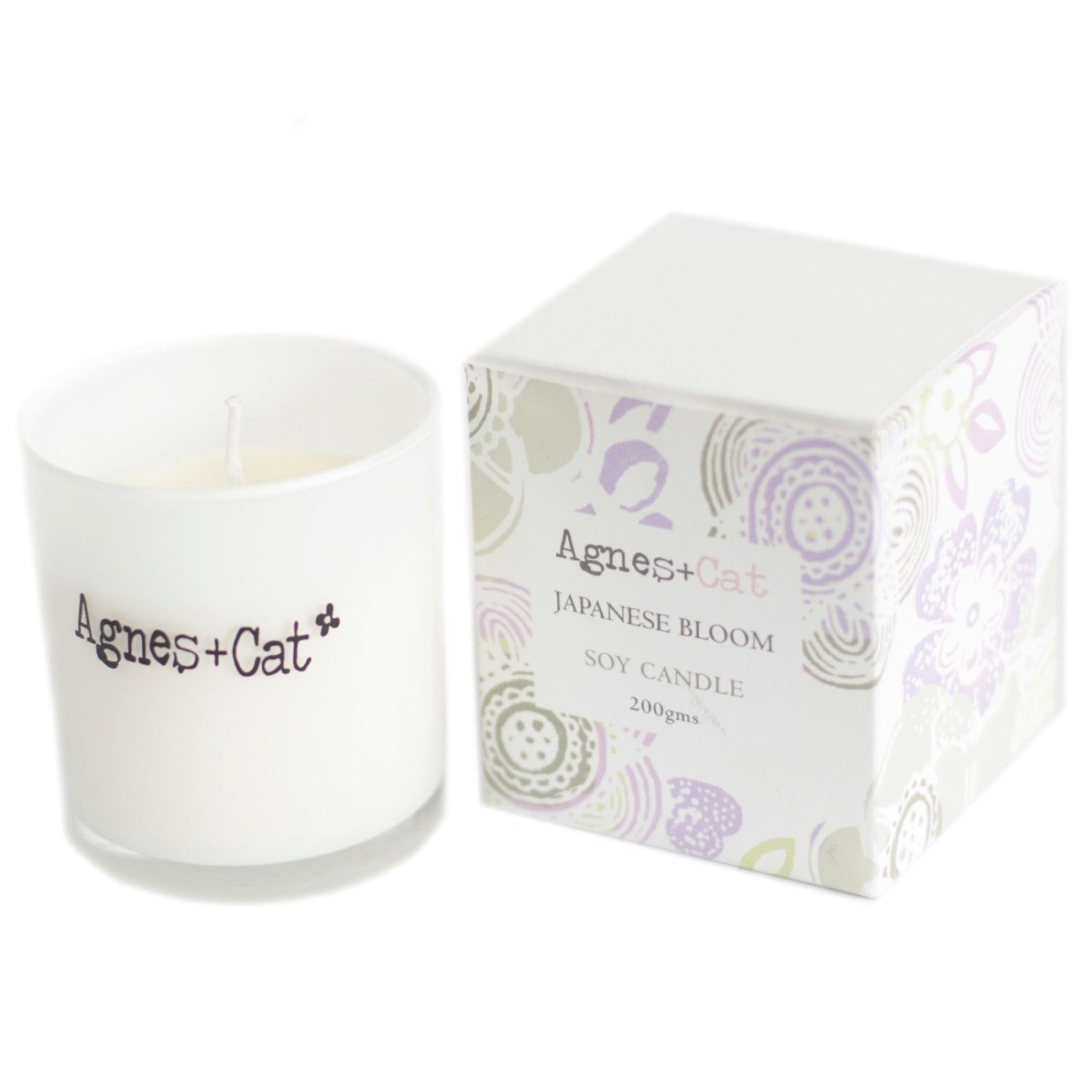 Kdmd Unisex White Agnes & Cat Japanese Bloom Soy Votive Candle With Silver Lid In - Image 2