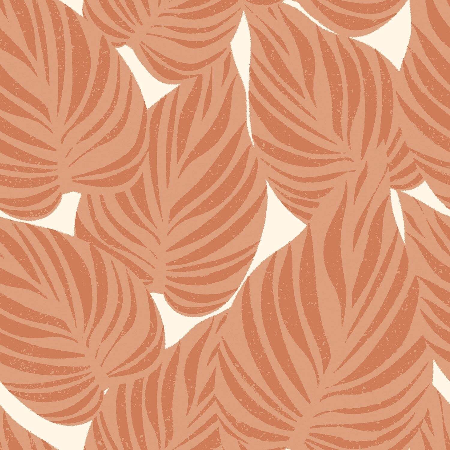 I Love Wallpaper Sample Of Broad Leaf Wallpaper In Terracotta On Cream - White