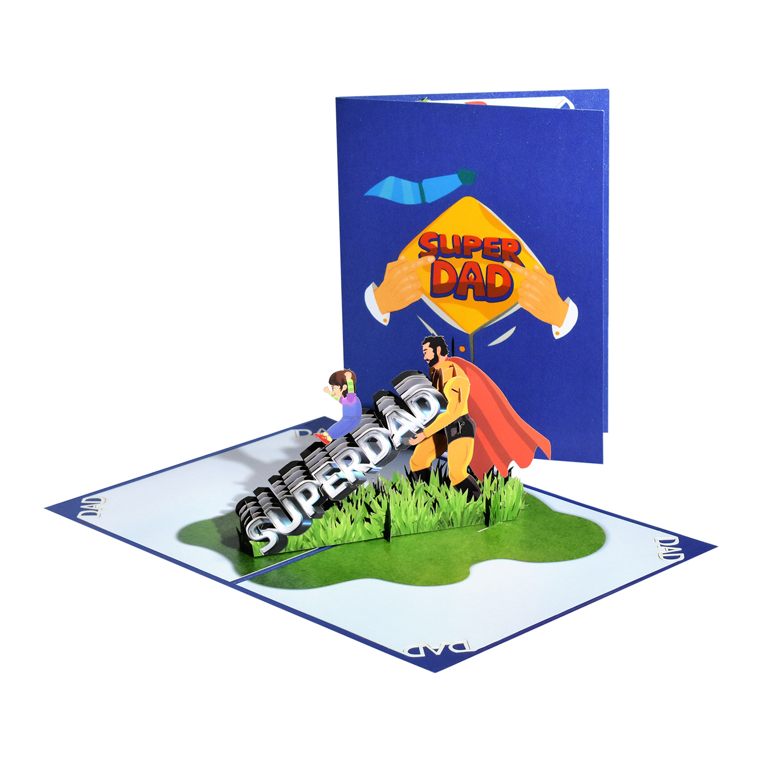 Brightfeel Strength Of Love Super Dad Pop Up Father's Day Or Birthday Card - White