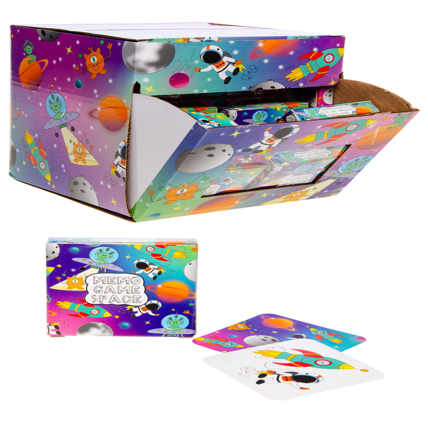 - Pack Of 12 Space Mini Memory Games 28 Cards- Theme Party Bag Filller Gifts - Image 2
