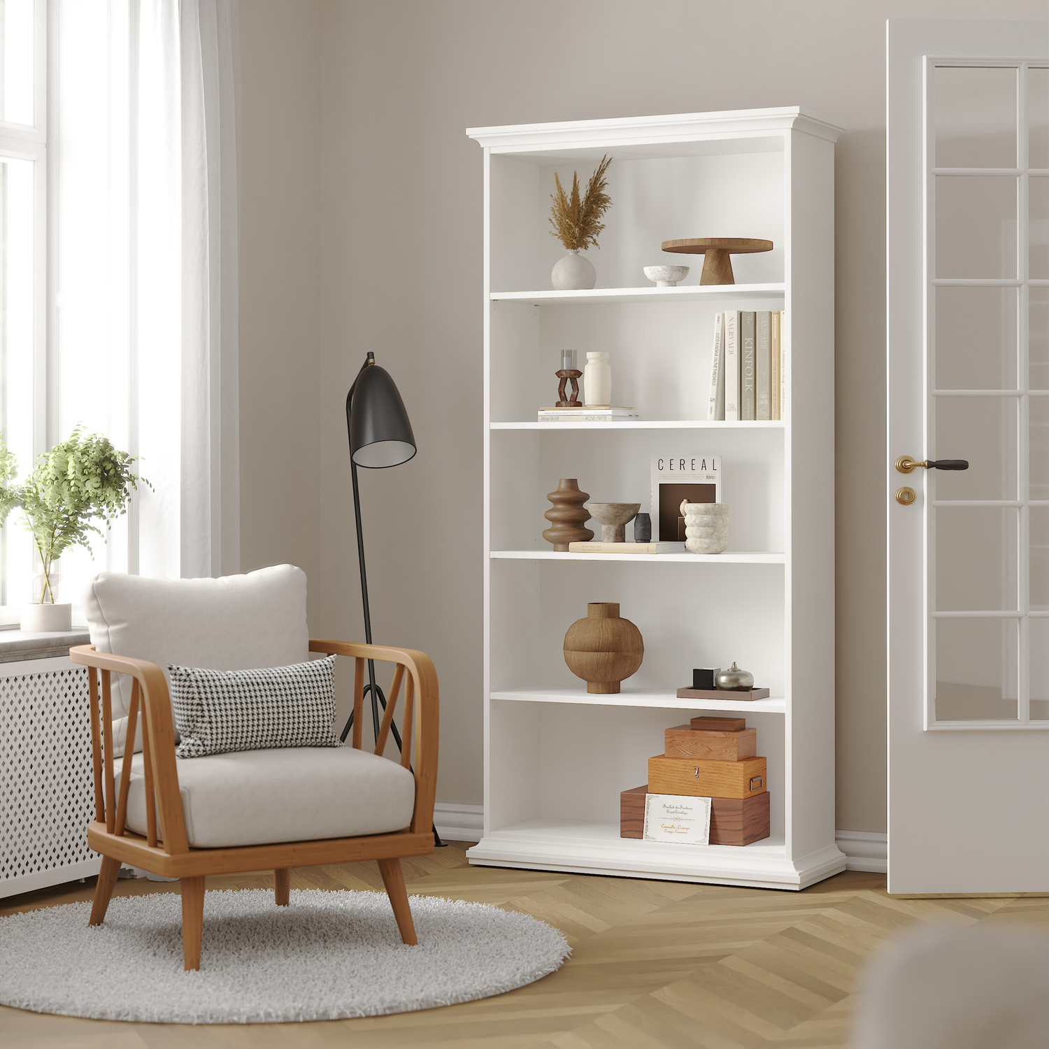 Furniture To Go Paris Tall Bookcase - White - Image 4