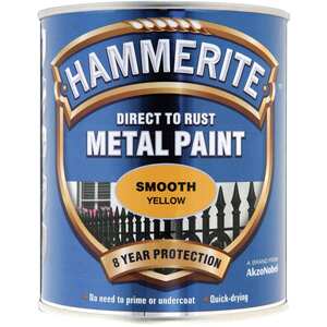 Hammerite Direct to Metal Smooth Yellow 750ml.