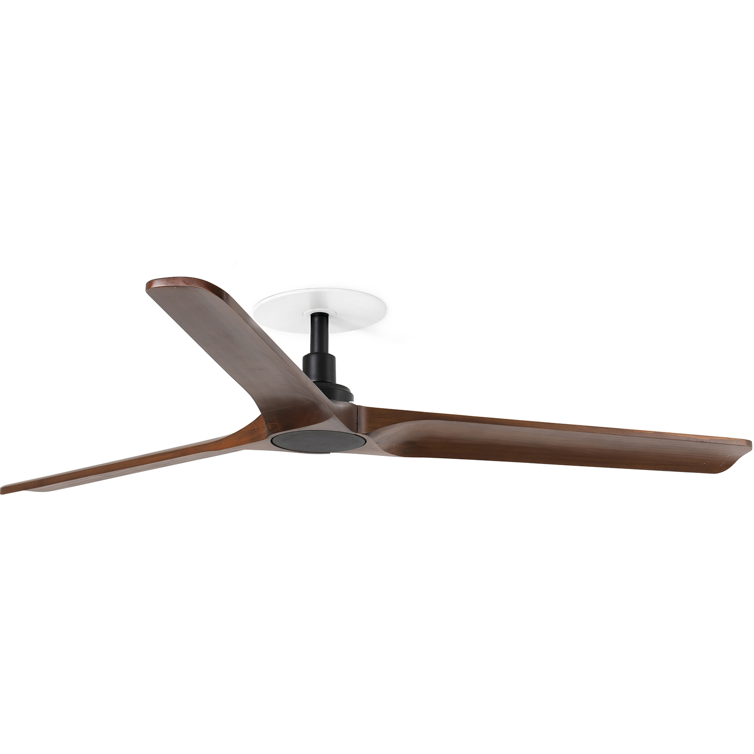 Heywood Recessed 132cm Ceiling Fan Matt Black, Dark Walnut Blades - Image 2