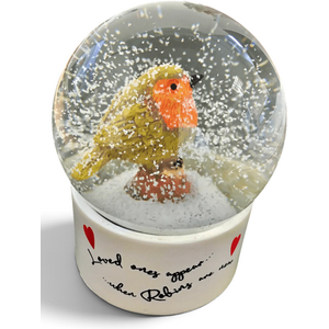 Christmas Loved Ones Robin Snow Globe