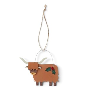 Christmas Highland Cow Hanger