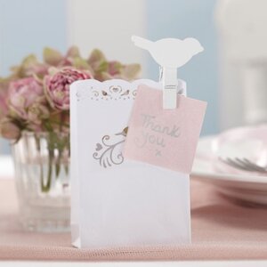 White Vintage Wooden Bird Pegs Pack of 100