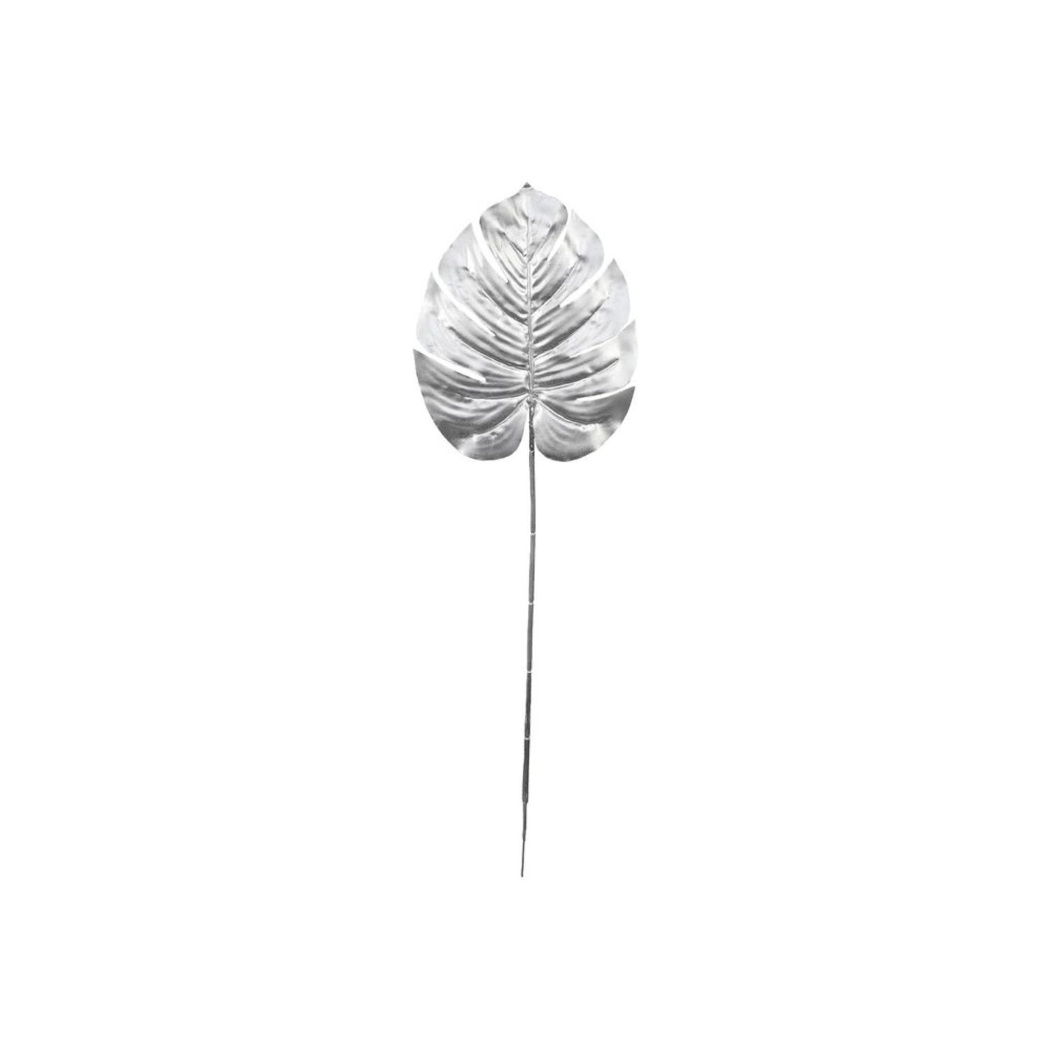  - Metallic Monstera Leaf Small 4 PackSilver - Image 3