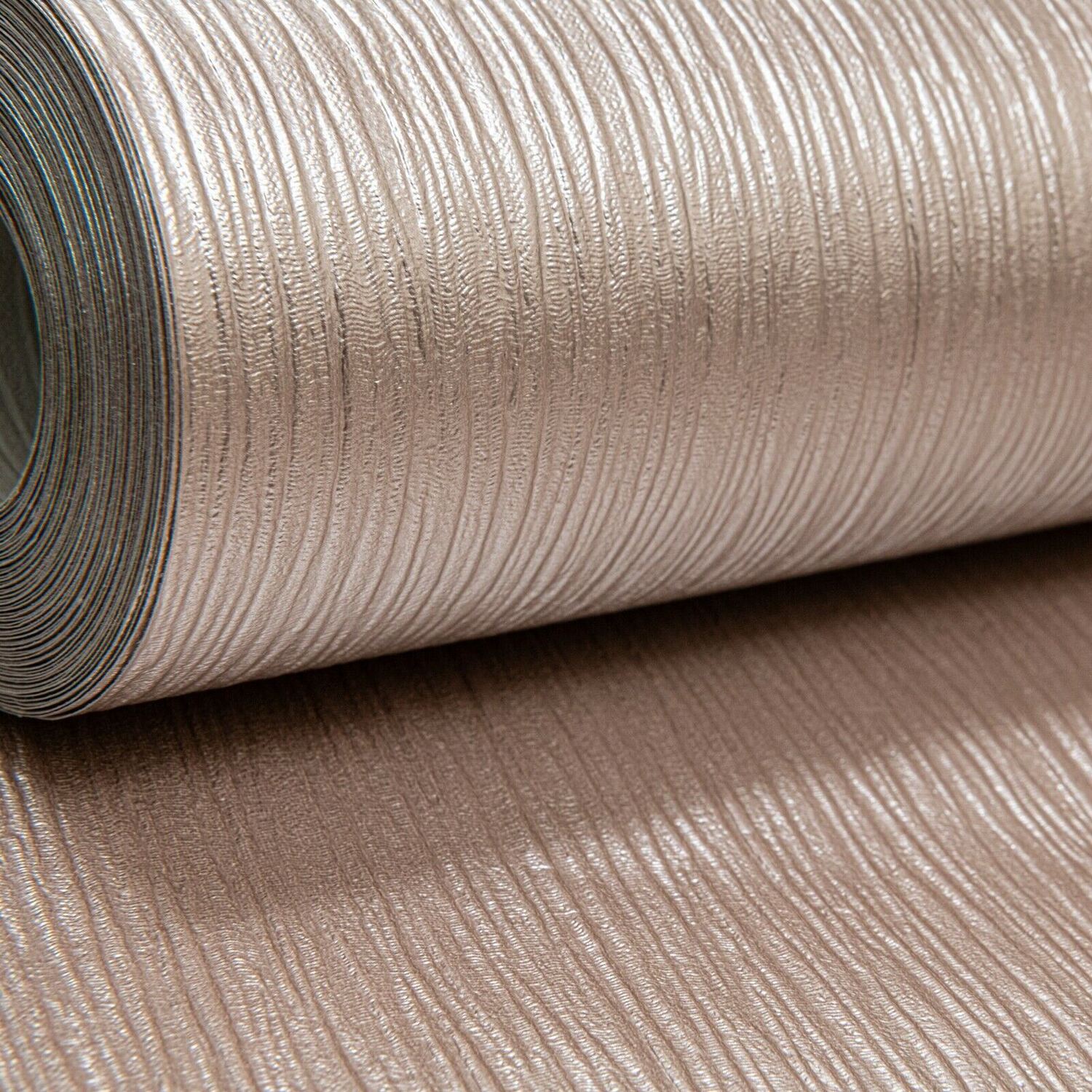 Plain Cassiel Textured Metallic Rose Gold Shimmer Free Match Wallpaper - Image 3