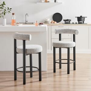 Seren Fabric Bar Chairs Black Legs Set of 2
