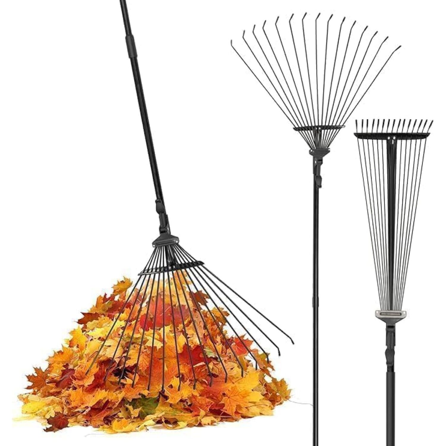 Pelle & Sol Telescopic Garden Rake - Black