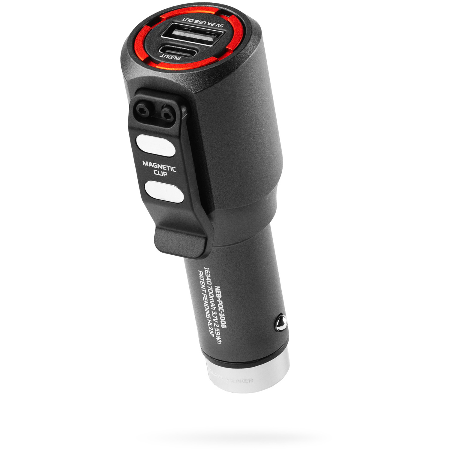 Nebo Transport 400 ¿ 2-In-1 Car Charger & 400-Lumen Flashlight With Glass Breaker - Multi