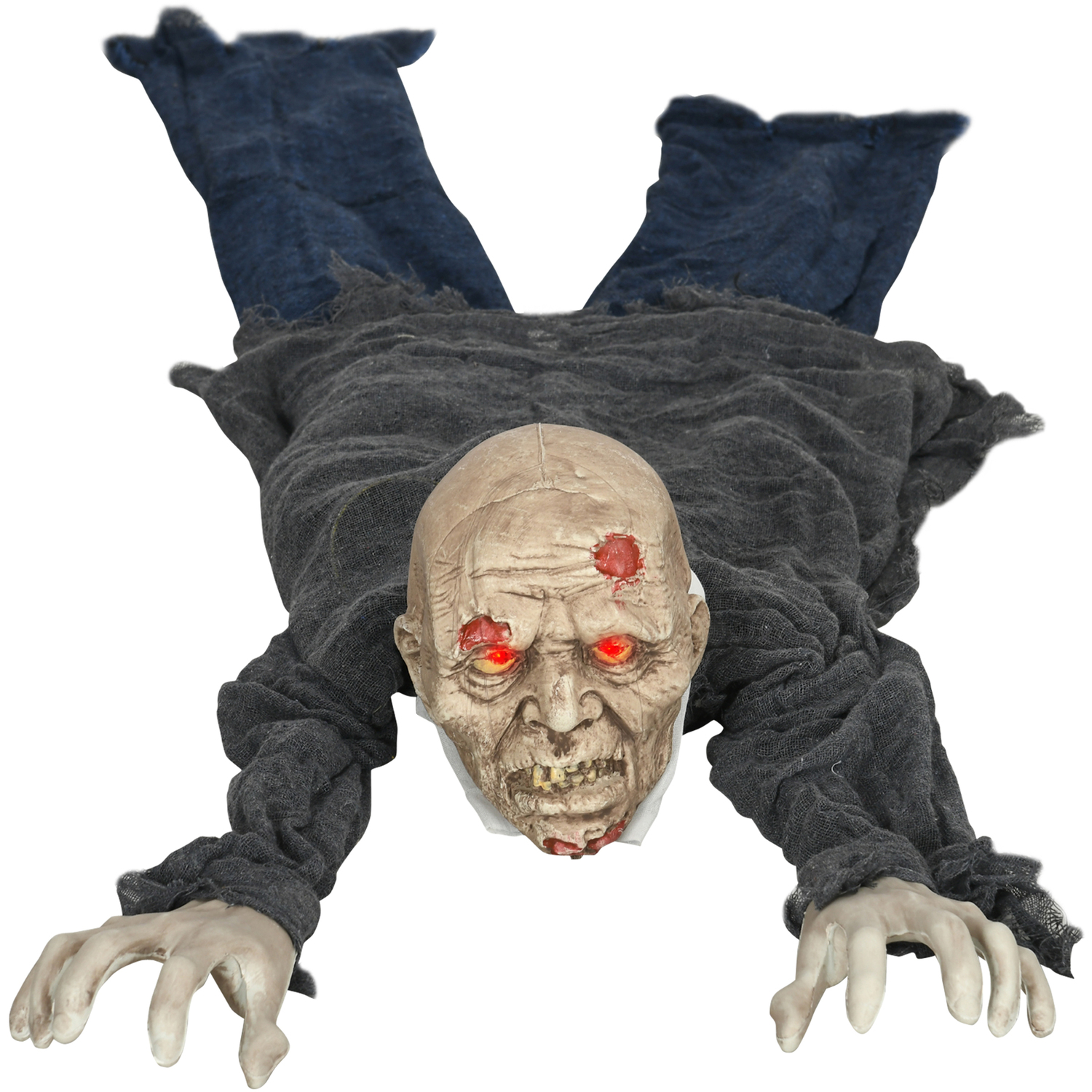 Aka Outdoor Halloween Crawling Zombie, Sound, Motion & Light-Up Eyes - Grey
