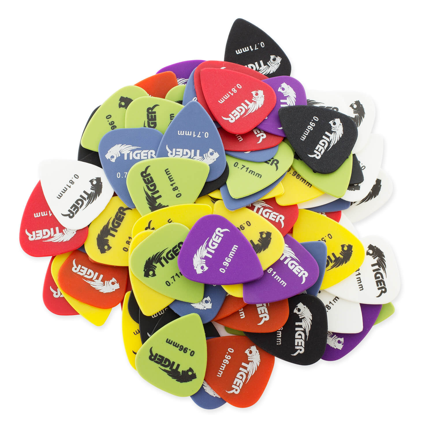 Tiger Music Guitar Picks - Pack Of 100 - Variety Of Gauges & Colours - Neutral