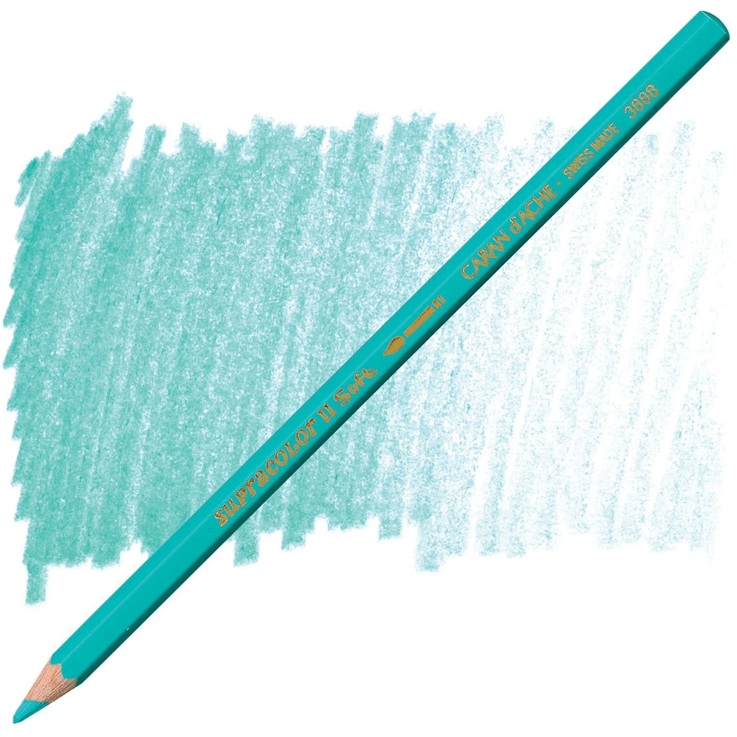 Caran d'Ache Supracolor Soft Watercolour Pencil Cedar 3.8mm Turquoise Green - Image 3