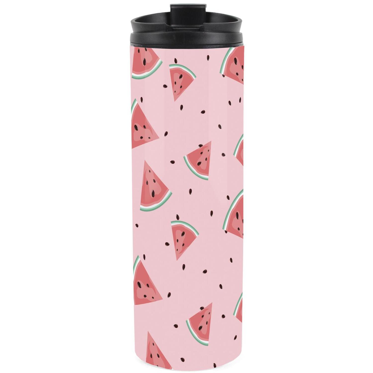 Watermelons Travel Mug - Pink Fruity Novelty Gift Reusable Stainless Steel Flask - Image 2