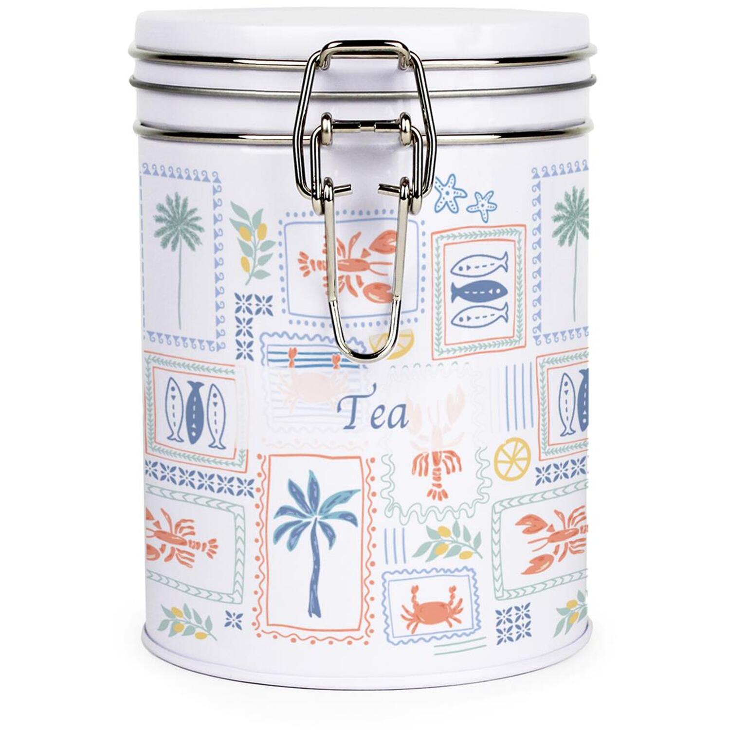 B&Q -  Mediterranean Summer Clip-Lid Kitchen Storage CanisterTea - Image 3