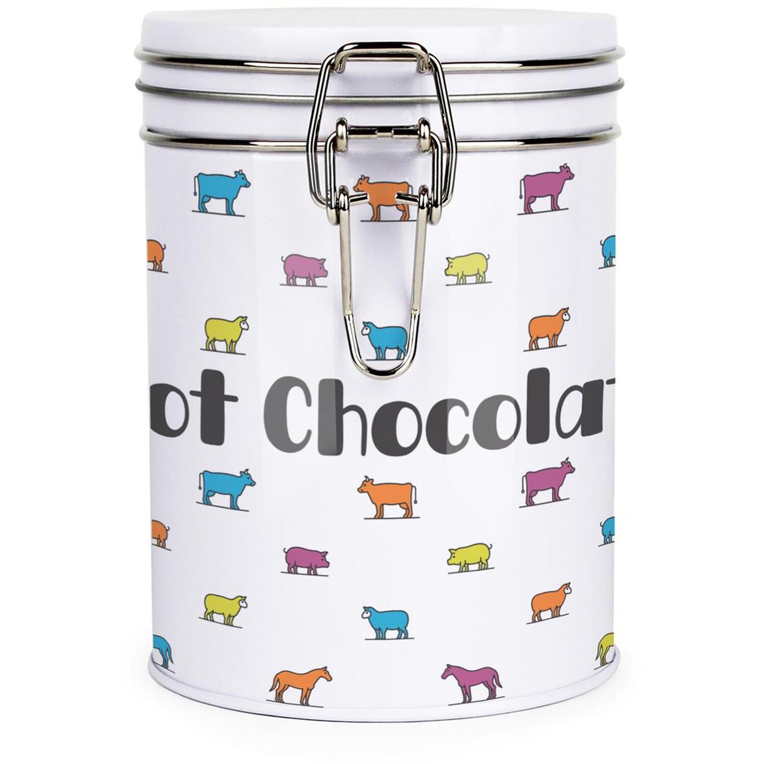 Purely Home Colourful Farm Animals Clip-Lid Kitchen Storage Canister - Hot Chocolate