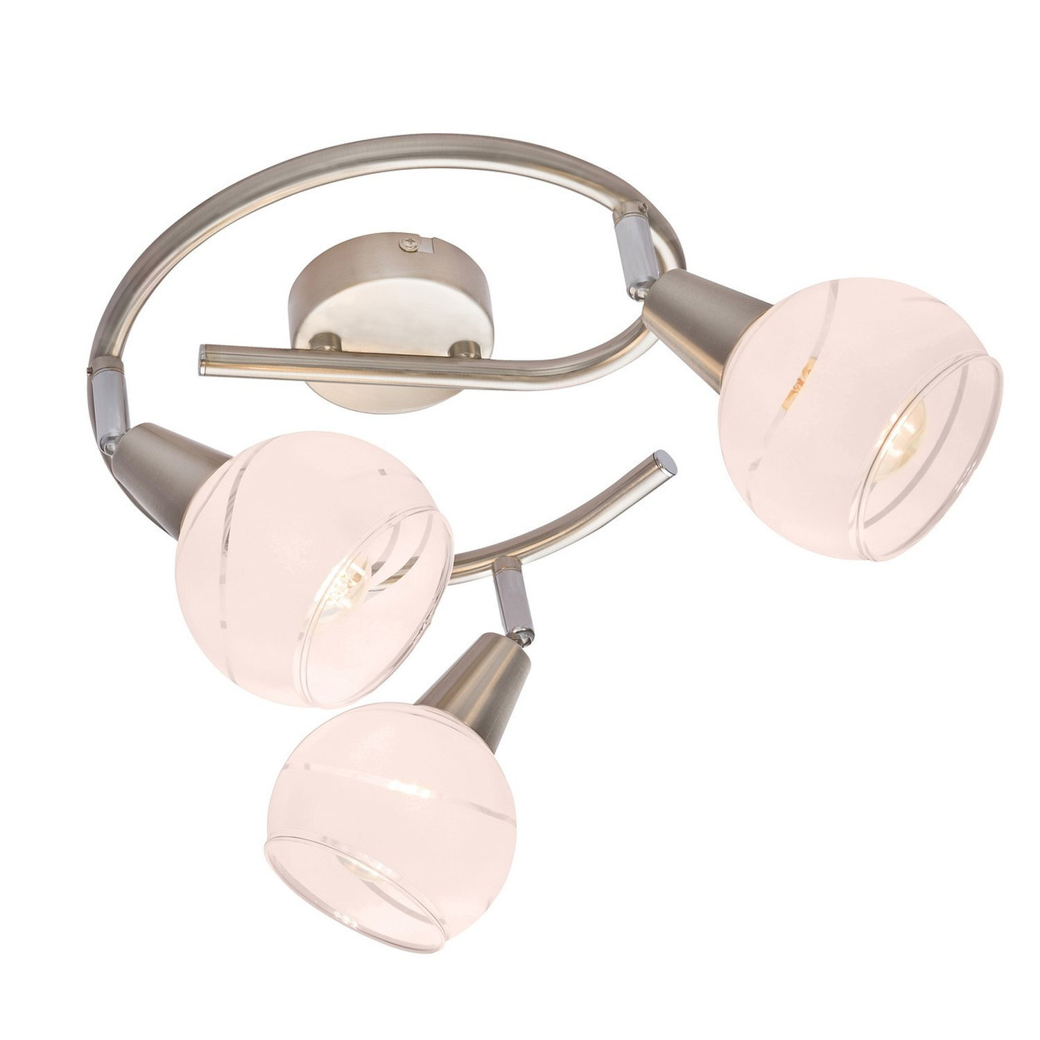 B&Q - Luminosa Elliott Ceiling Spotlight Clusters Nickel Matt Satined Glass Shade 3X E14 3000K - Image 2