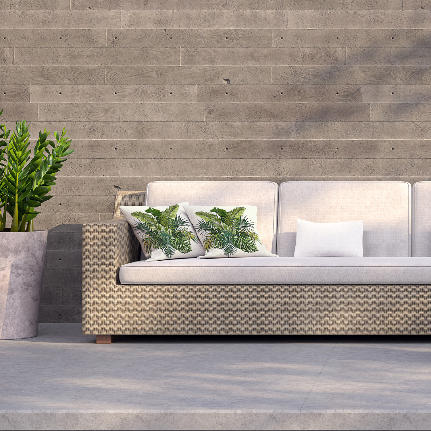 Green Tropical Foliage Outdoor Cushion - Green / 60cm