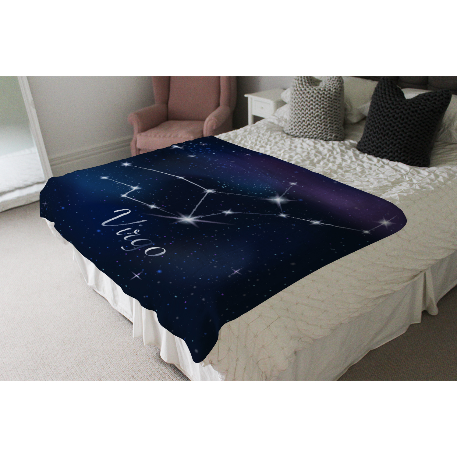 Zodiac Sign Virgo Soft Blanket - Blue