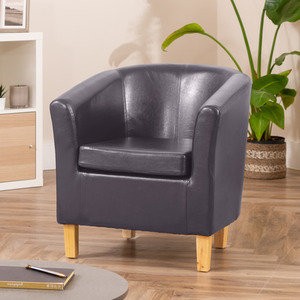 Grey Meriden Vegan Leather Tub Chair shot 2426697