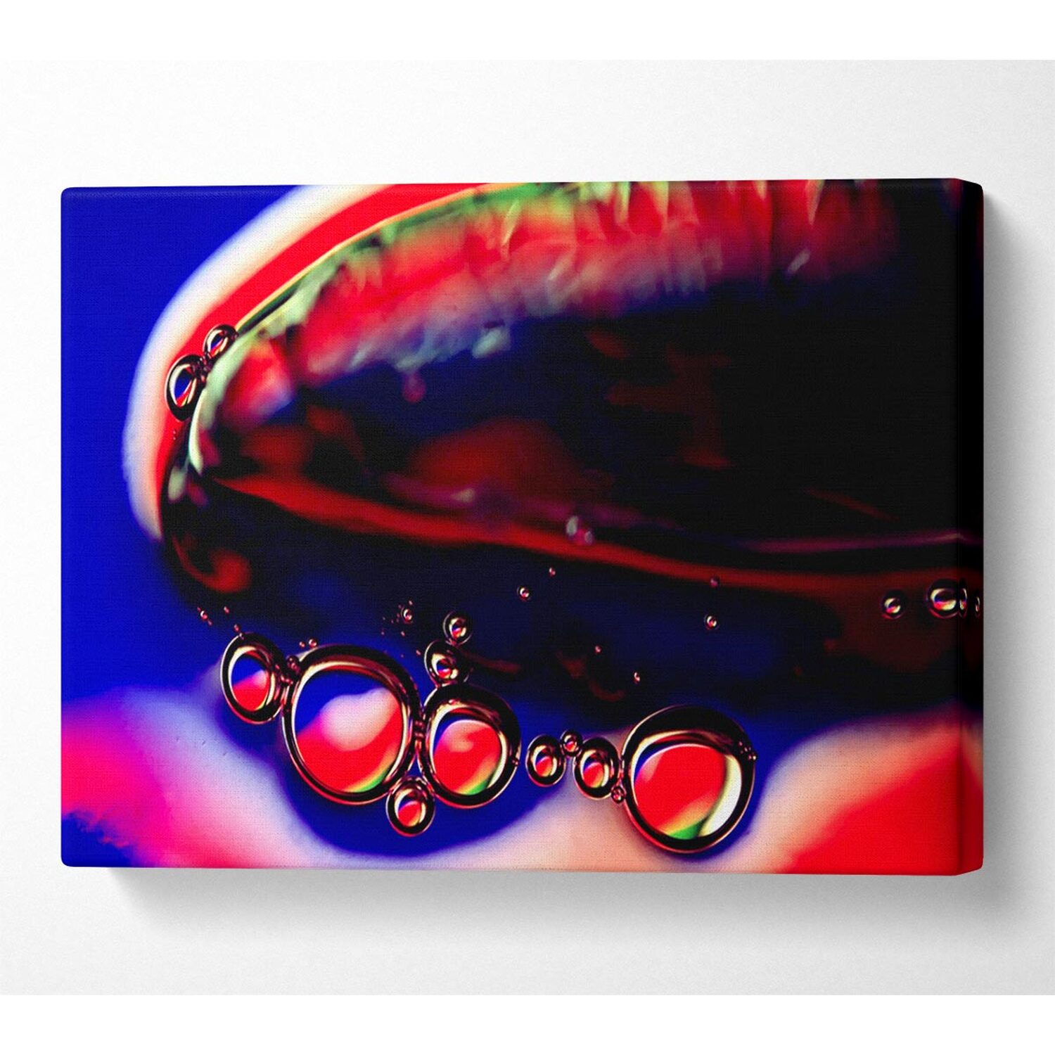 Wallart-Direct - Red Liquid Drops Canvas Print Wall Art - Yellow / 101.6cm thumbnail