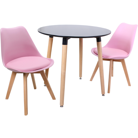 Round Lorenzo Dining Set with a Table and Set of 2 Chairs