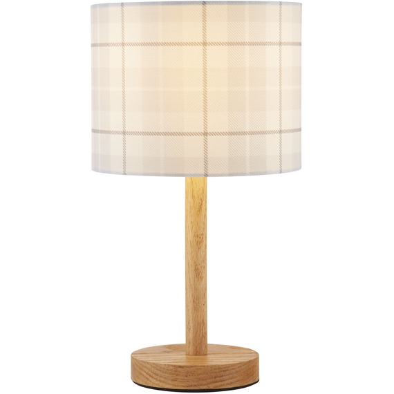 Grey Checked Table Lamp