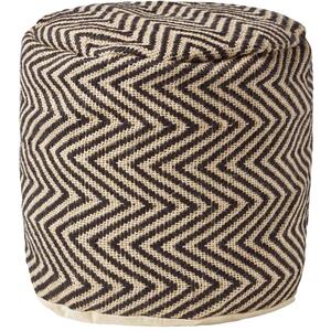 Chevron Pattern Circular Pouffe